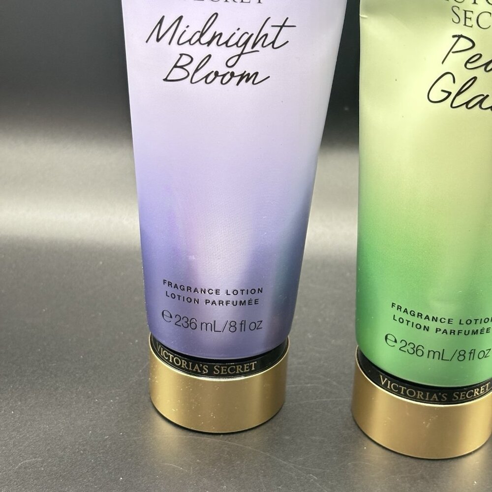 Set Of 2 Victoria Secret Hydrating Body Lotion Pear Glacé & Midnight Bloom 8 oz - Picture 4 of 16